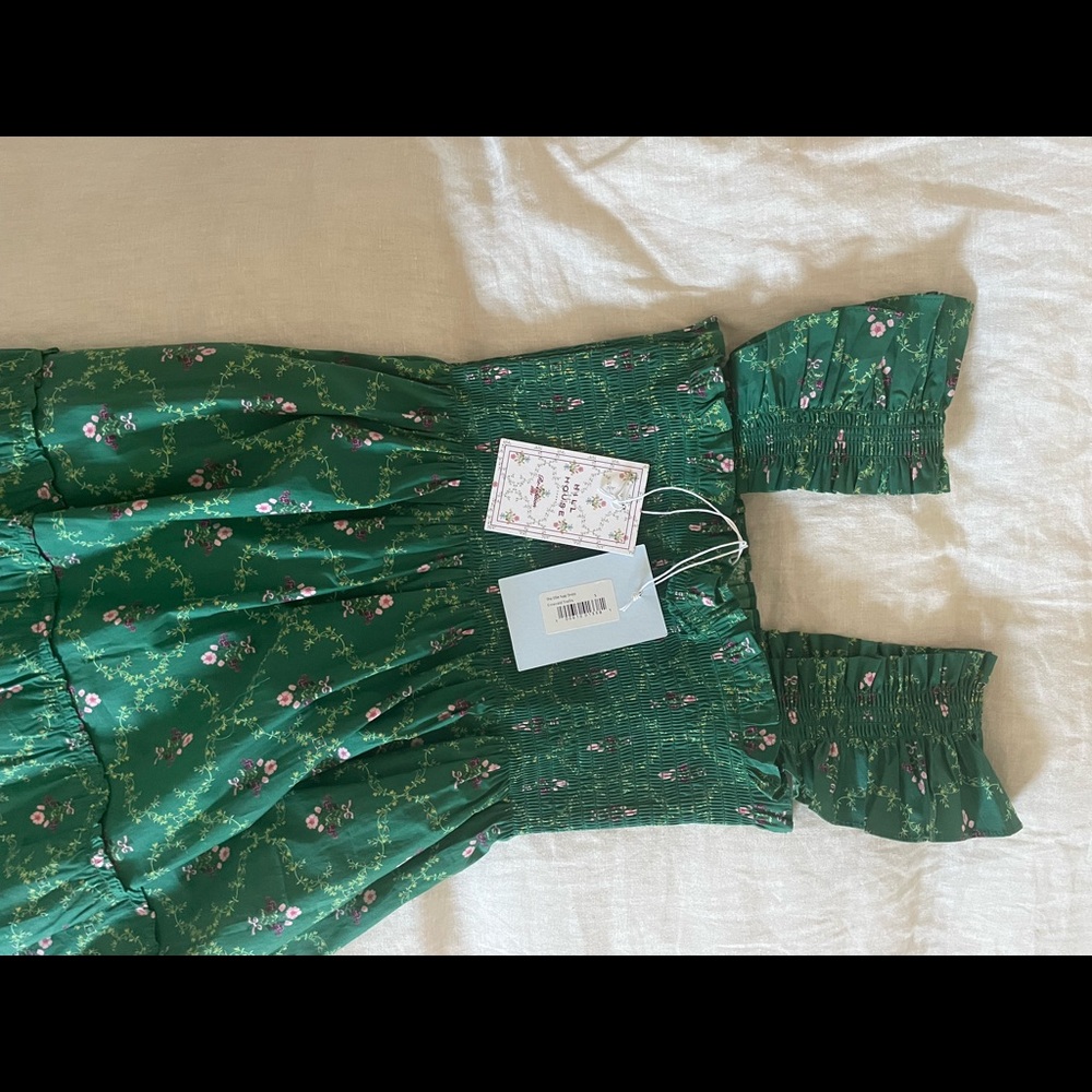 Hill House Ellie Nap Dress in Emerald Trellis